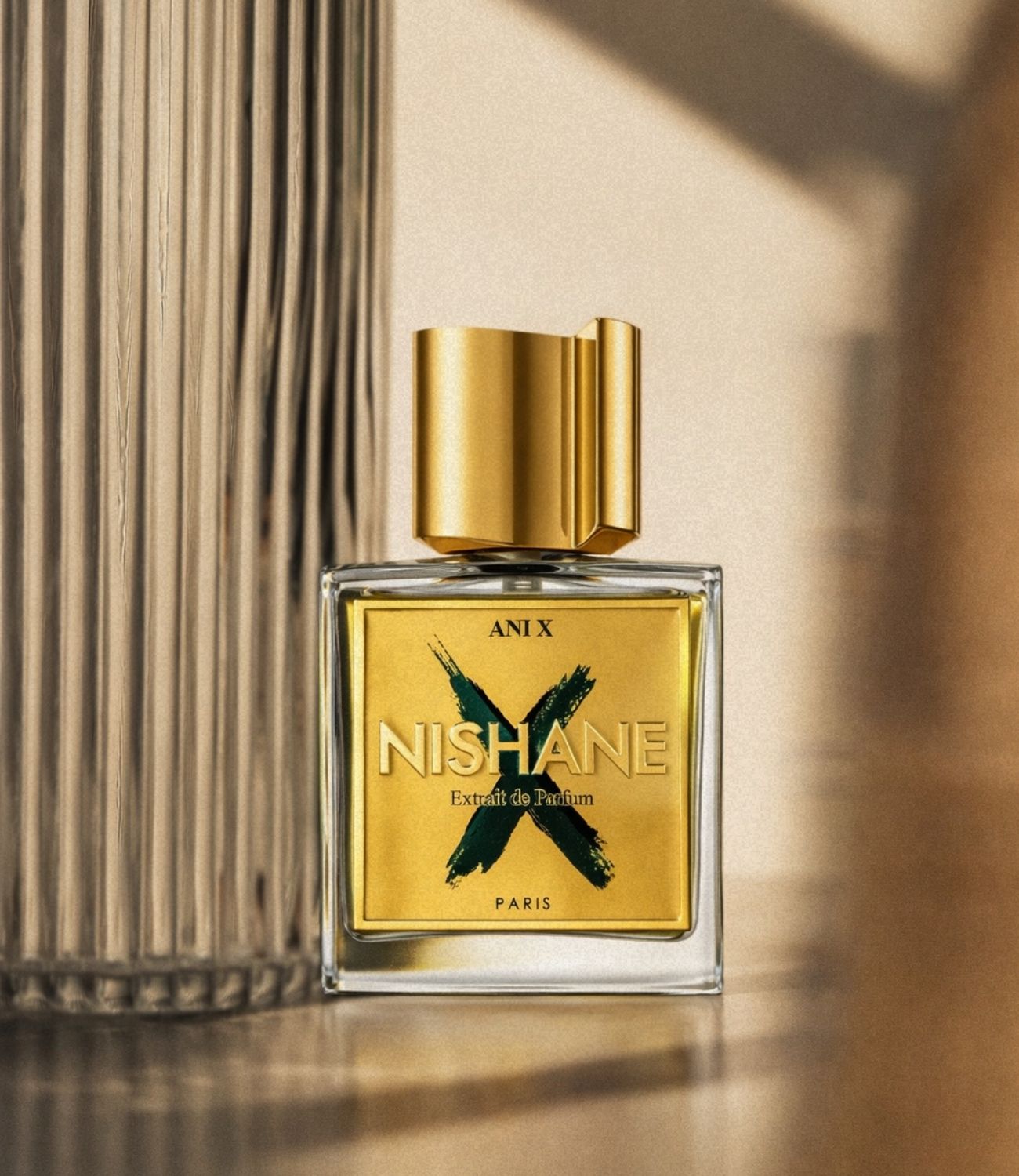Nishane Ani X perfume on warm elegant surface